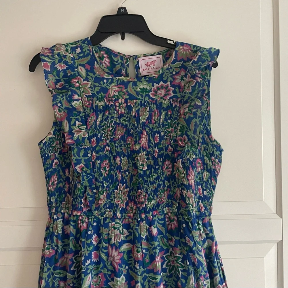 New! Banjanan Iris Dress In Poppy Mallow Surf blue NWT 30637_4
